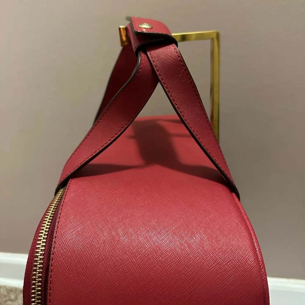 Kate Spade EUC Red Saffiano Leather Bon Voyage Suitcase Topper Travel Bag